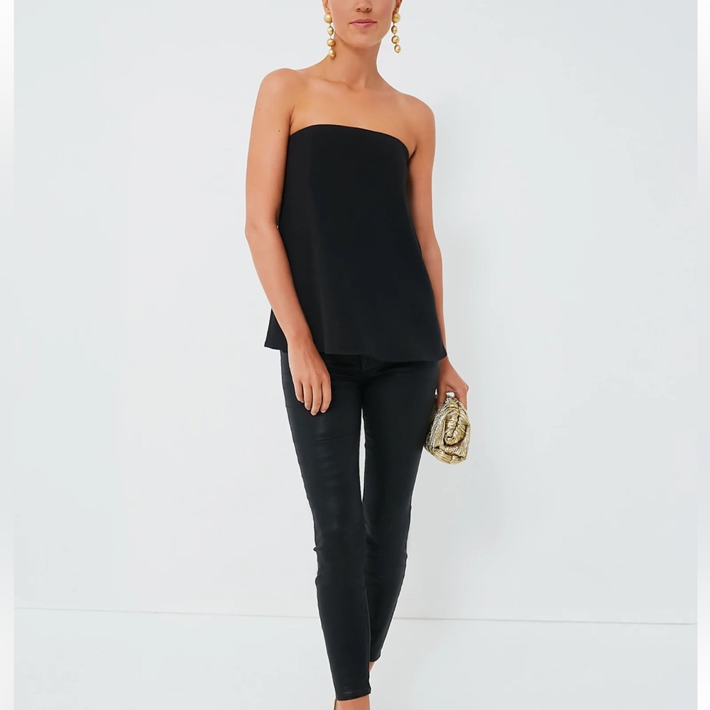 Strapless Crepe Marin Top.TUCKERNUCK. Top.Size M.Black